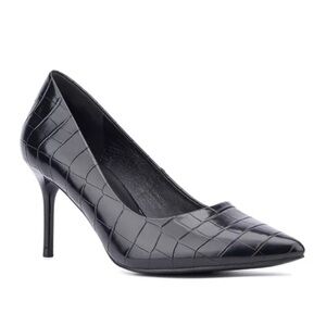 Black Reptile Heels